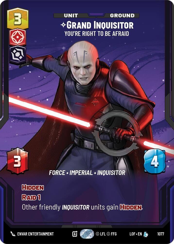 Image for Grand Inquisitor - You're Right to Be Afraid (Prestige Foil) - Star Wars: Unlimited