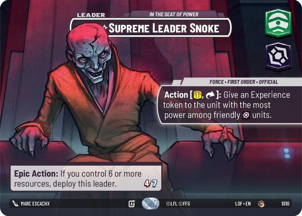 Image for Supreme Leader Snoke - In the Seat of Power (Showcase) - Star Wars: Unlimited