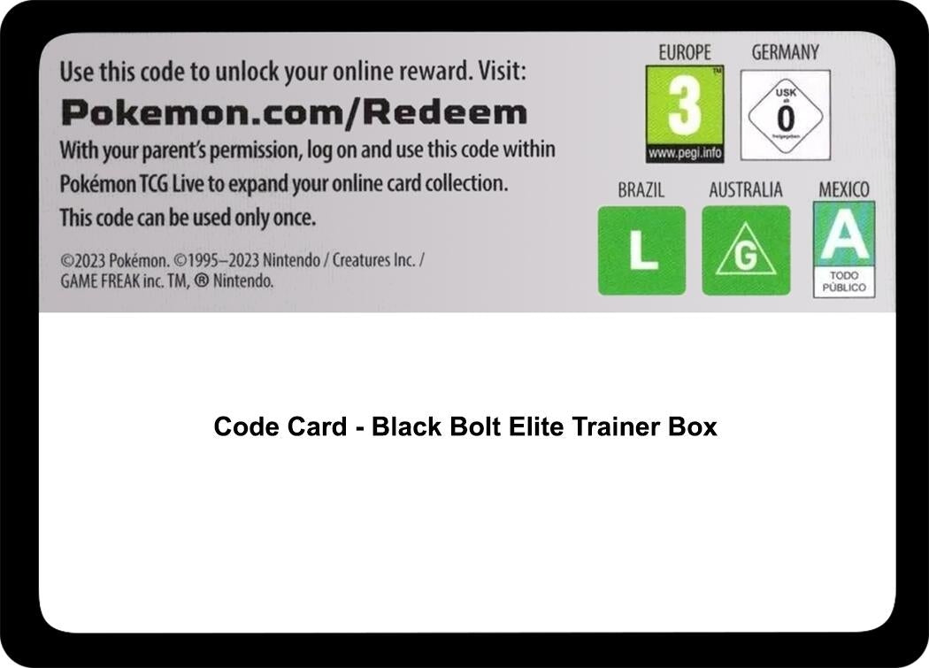 Image for Code Card - Black Bolt Elite Trainer Box - Pokemon