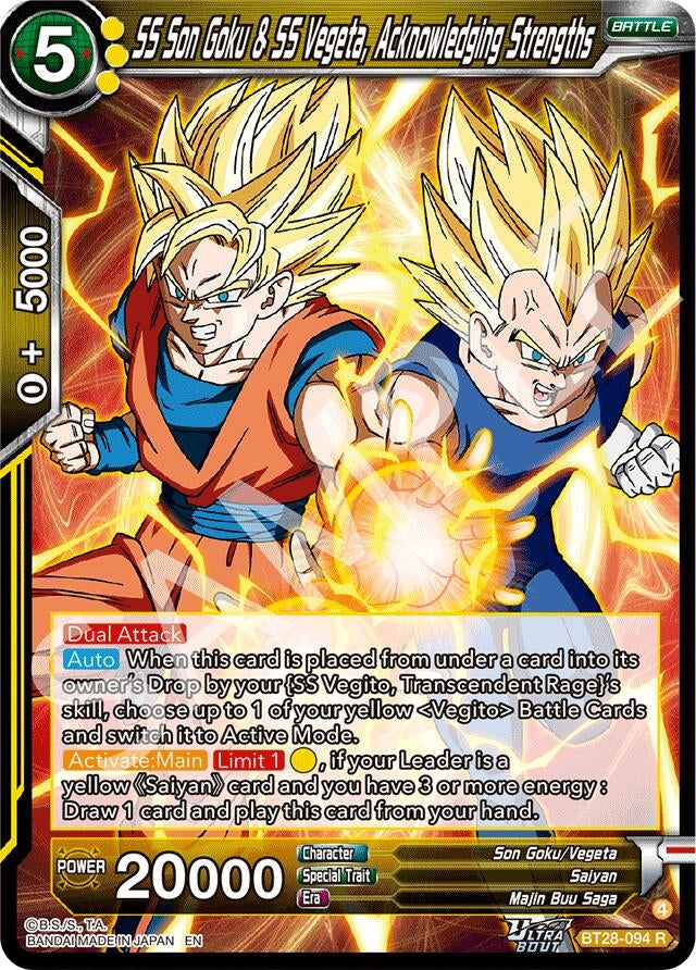 Image for SS Son Goku & SS Vegeta, Acknowledging Strengths - Dragon Ball Super: Masters