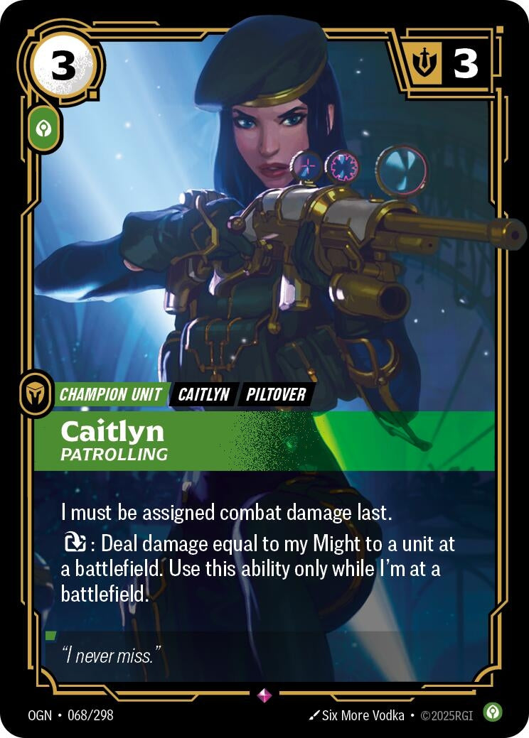 Image for Caitlyn, Patrolling - Riftbound: League of Legends Trading Card Game