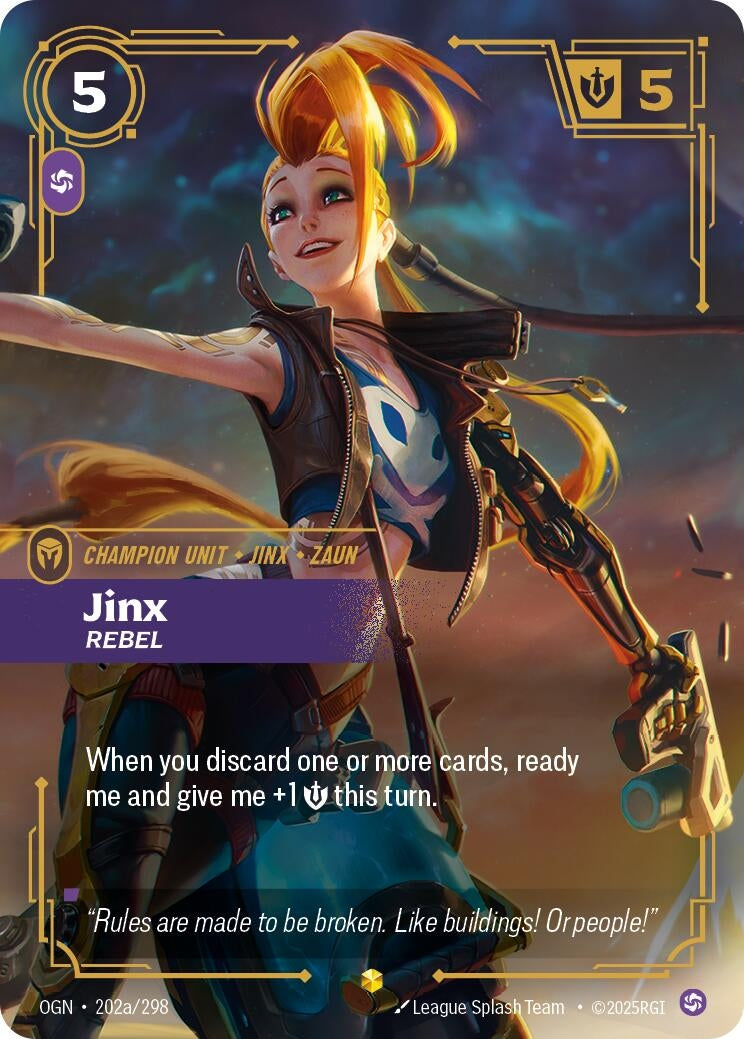 Image for Jinx, Rebel (Alternate Art) - Riftbound: League of Legends Trading Card Game