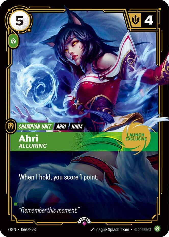 Image for Ahri, Alluring (Launch Exclusive) - Riftbound: League of Legends Trading Card Game