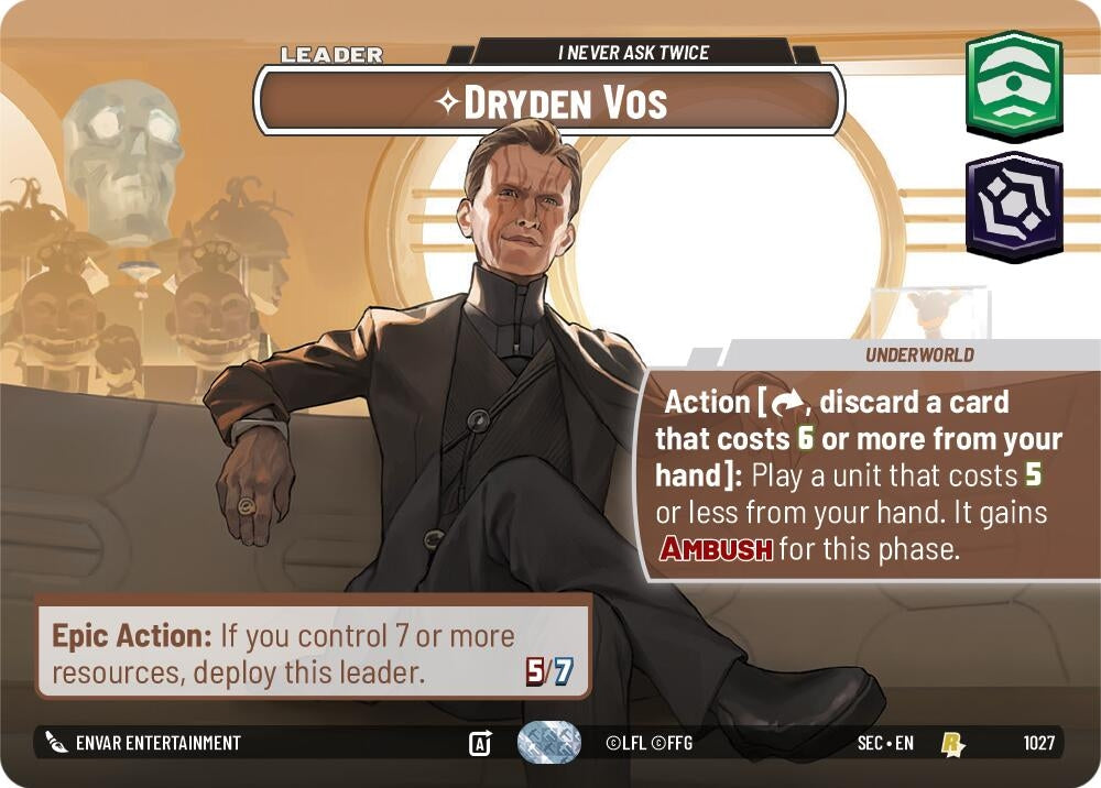 Image for Dryden Vos - I Never Ask Twice (Showcase) - Star Wars: Unlimited