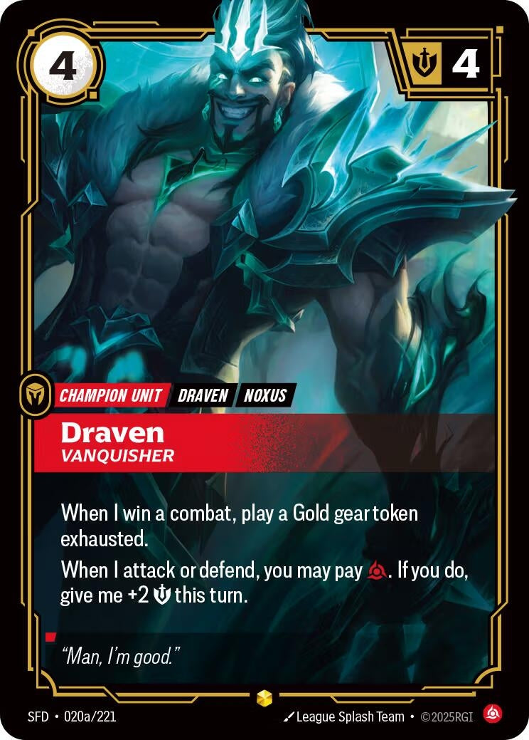 Image for Draven, Vanquisher (Alternate Art) - Riftbound: League of Legends Trading Card Game