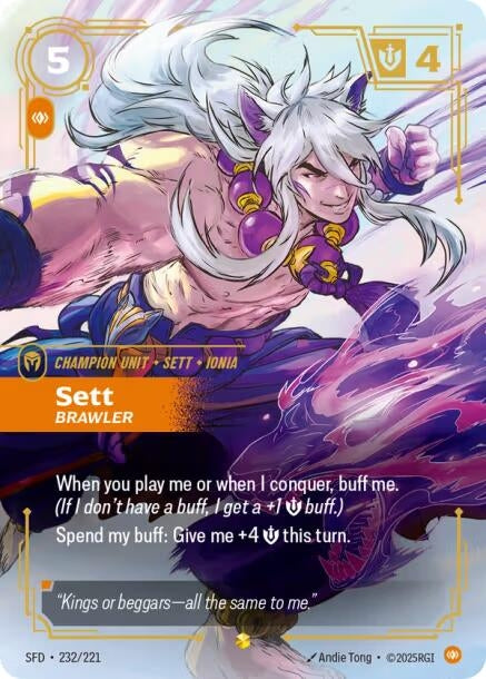 Image for Sett, Brawler (Overnumbered) - Riftbound: League of Legends Trading Card Game