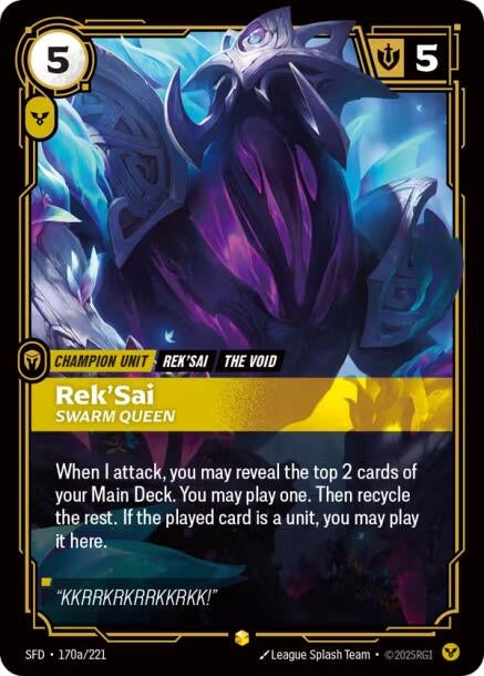 Image for Rek'Sai, Swarm Queen (Alternate Art) - Riftbound: League of Legends Trading Card Game