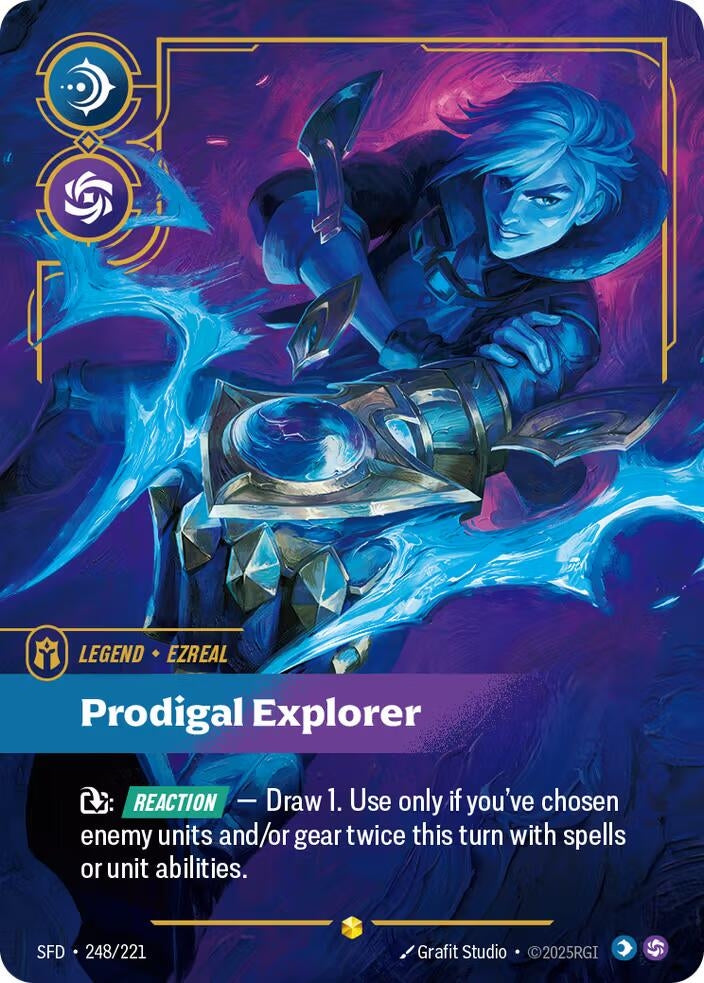 Image for Ezreal, Prodigal Explorer (Overnumbered) - Riftbound: League of Legends Trading Card Game