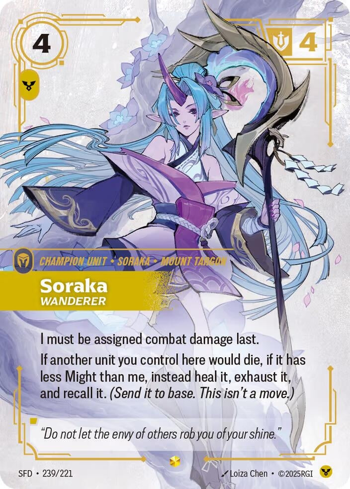 Image for Soraka, Wanderer (Overnumbered) - Riftbound: League of Legends Trading Card Game