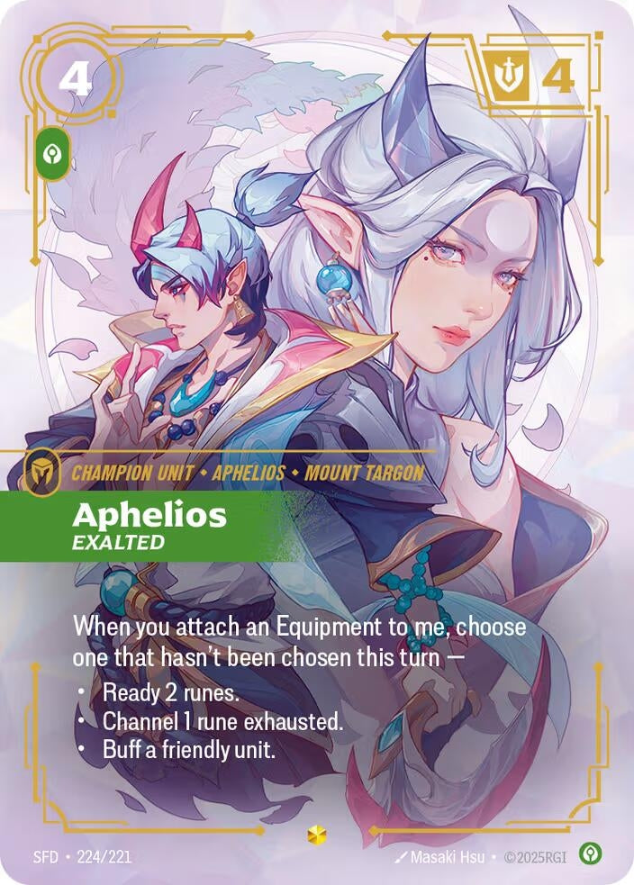 Image for Aphelios, Exalted (Overnumbered) - Riftbound: League of Legends Trading Card Game