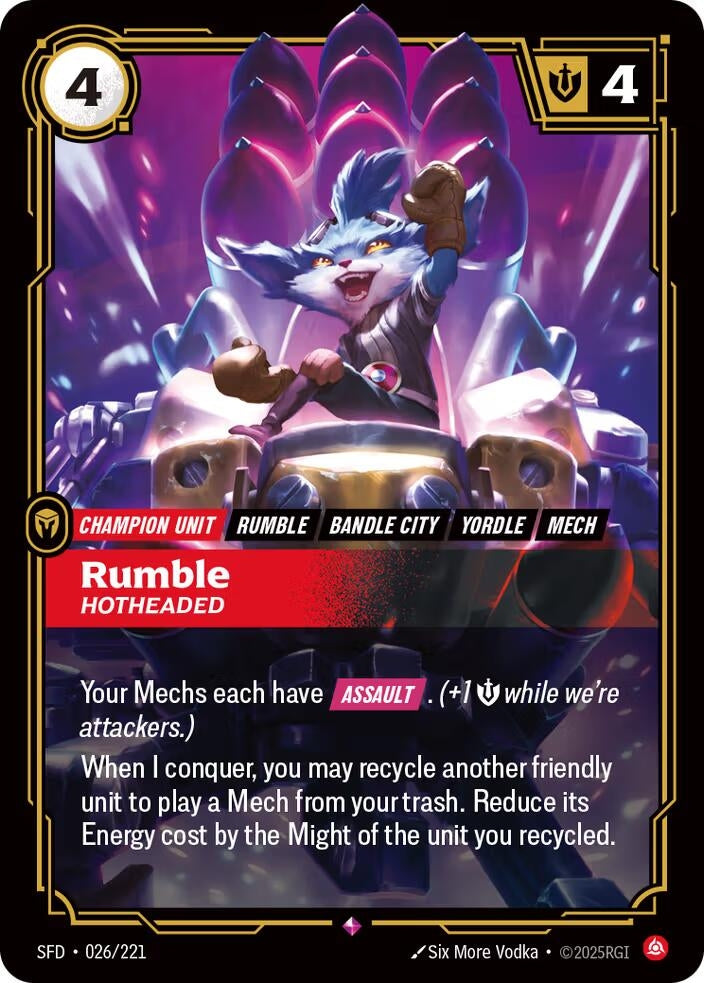 Image for Rumble, Hotheaded - Riftbound: League of Legends Trading Card Game