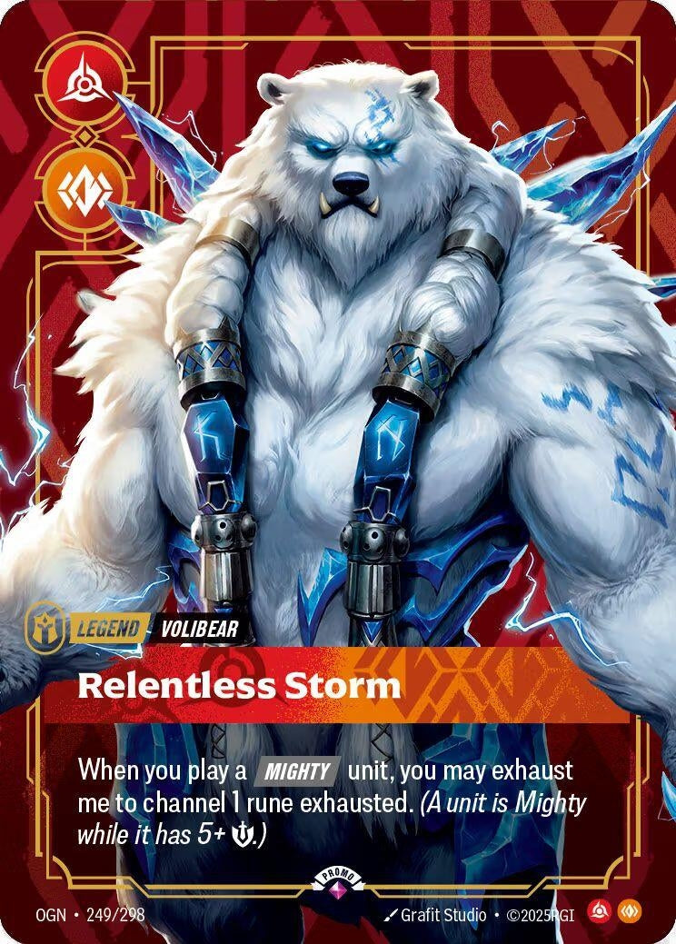 Image for Volibear, Relentless Storm (Metal) (Best Of) - Riftbound: League of Legends Trading Card Game