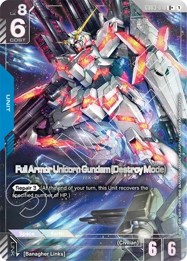 Image for Full Armor Unicorn Gundam (Destroy Mode) (R+) - Gundam Card Game