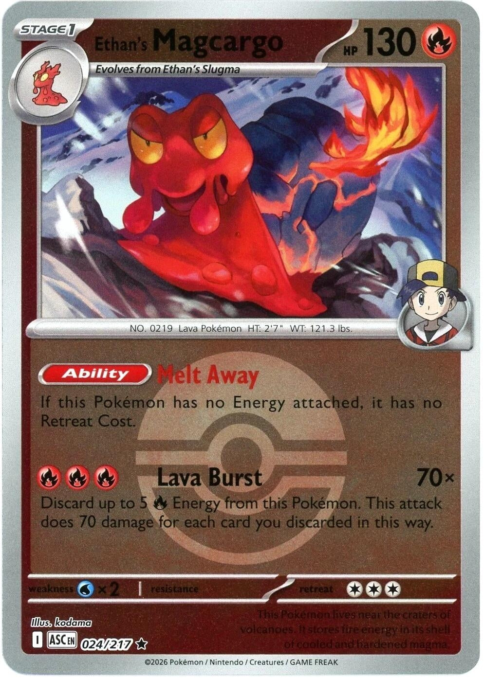 Image for Ethan's Magcargo - 024/217 (Poke Ball) - Pokemon