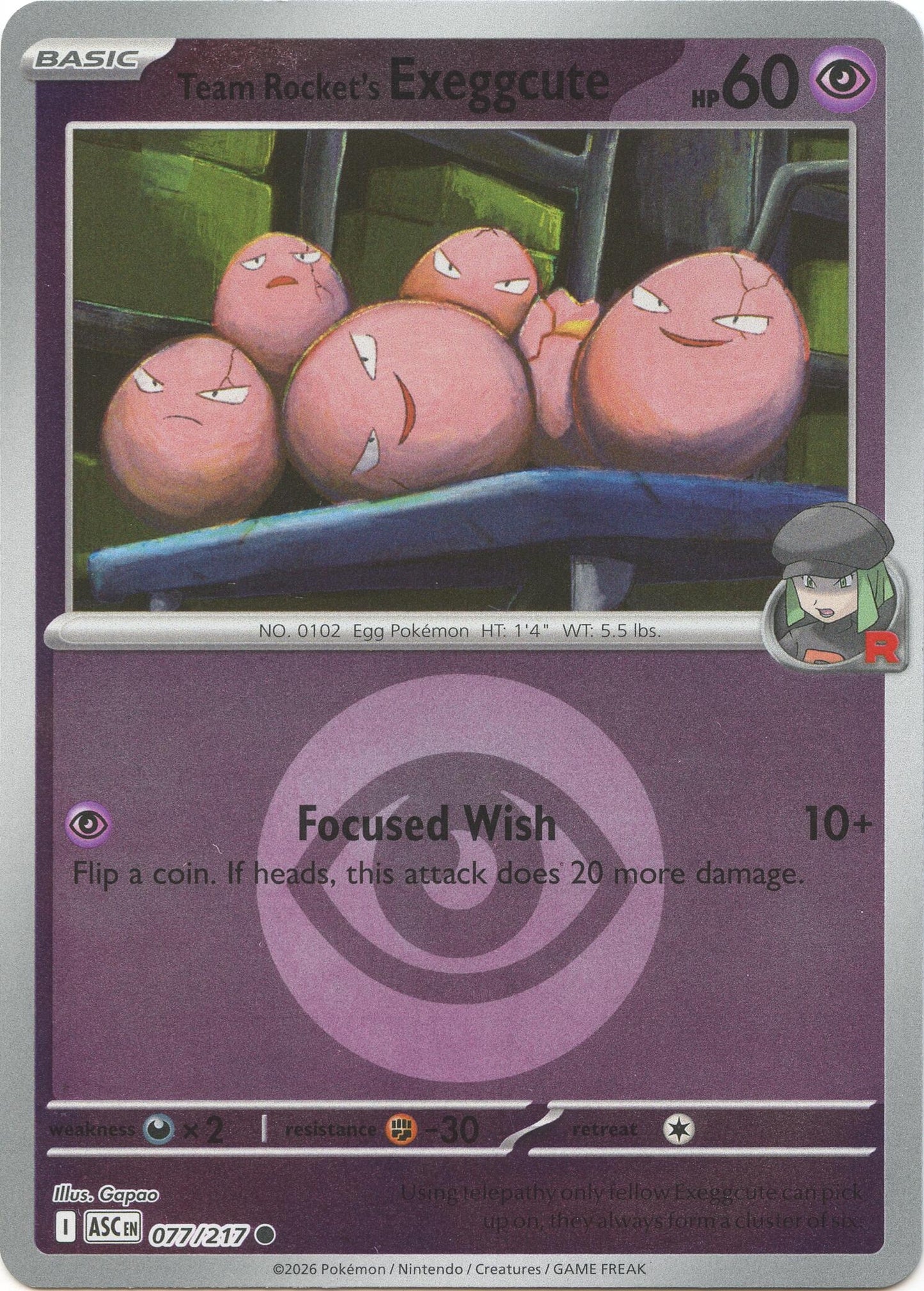 Team Rocket's exeggcute (Energy Symbol Pattern)