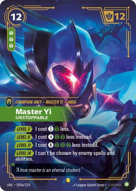 Image for Master Yi, Unstoppable (Alternate Art) - Riftbound: League of Legends Trading Card Game
