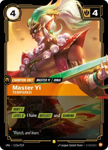 Image for Master Yi, Tempered (Alternate Art) - Riftbound: League of Legends Trading Card Game