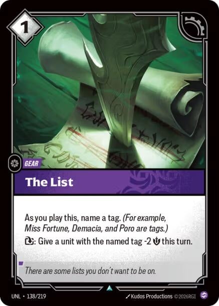 Image for The List - Riftbound: League of Legends Trading Card Game