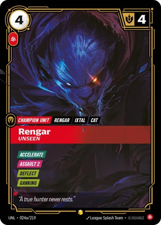 Image for Rengar, Unseen (Alternate Art) - Riftbound: League of Legends Trading Card Game