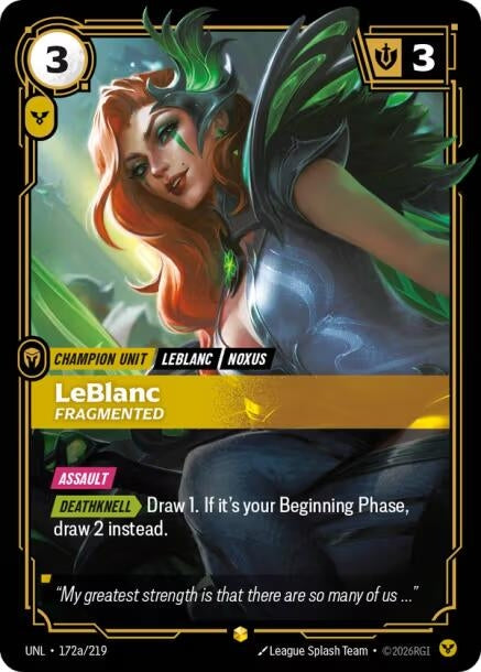 Image for LeBlanc, Fragmented (Alternate Art) - Riftbound: League of Legends Trading Card Game