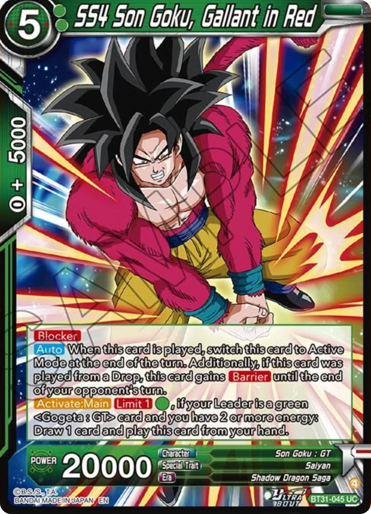 Image for SS4 Son Goku, Gallant in Red - Dragon Ball Super: Masters