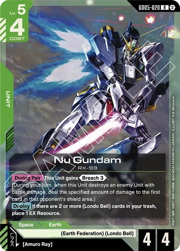 Image for Nu Gundam (GD05-020) - Gundam Card Game