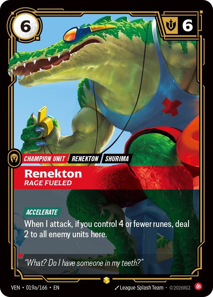 Image for Renekton, Rage Fueled (Alternate Art) - Riftbound: League of Legends Trading Card Game