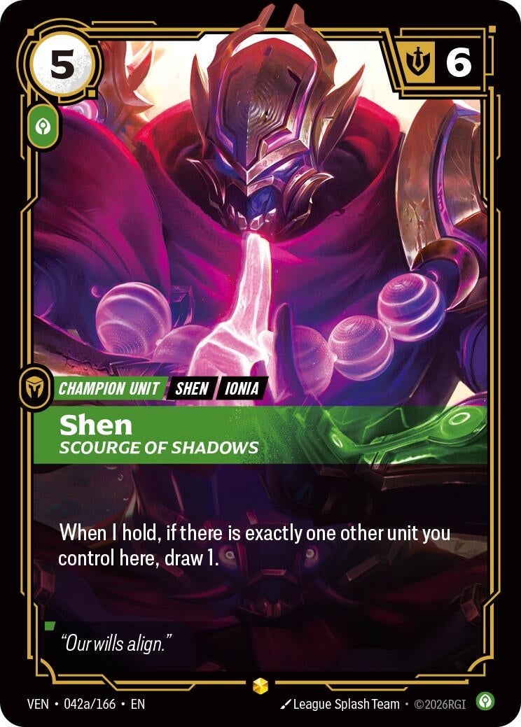 Image for Shen, Scourge of Shadows (Alternate Art) - Riftbound: League of Legends Trading Card Game