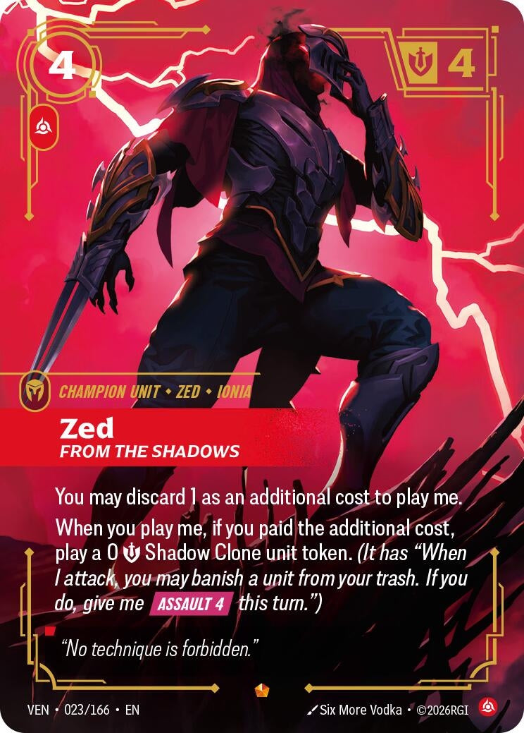 Image for Zed, From the Shadows - Riftbound: League of Legends Trading Card Game