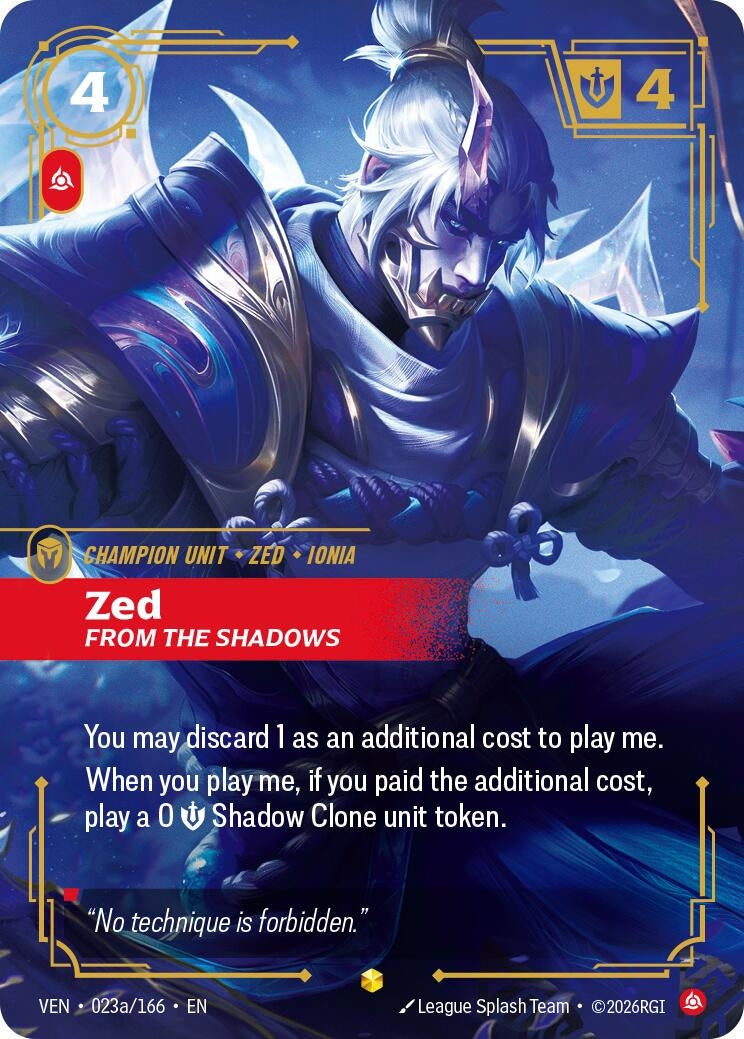 Image for Zed, From the Shadows (Alternate Art) - Riftbound: League of Legends Trading Card Game