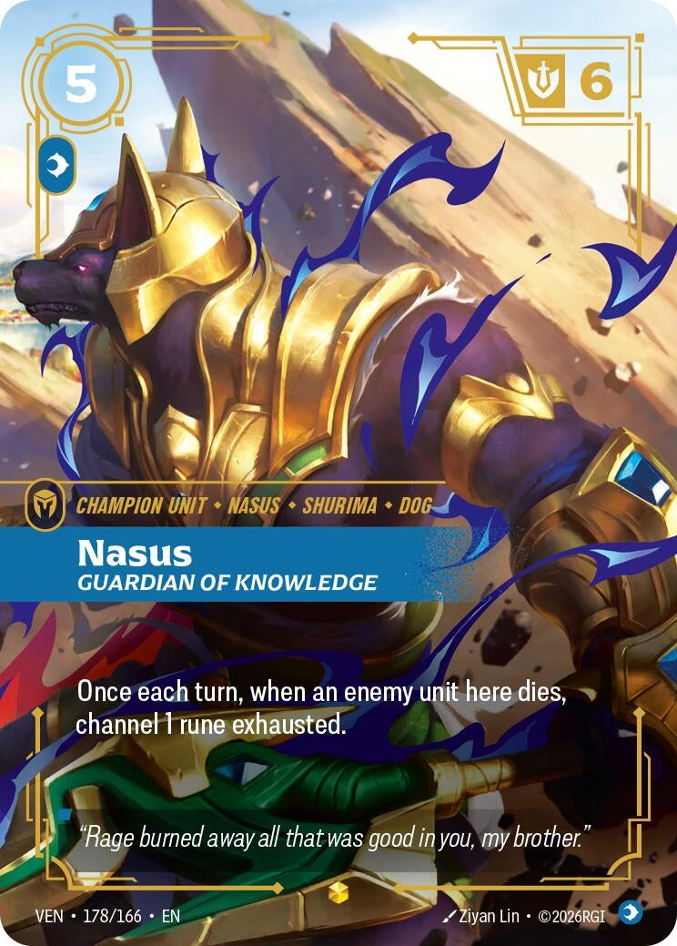 Image for Nasus, Guardian of Knowledge (Overnumbered) - Riftbound: League of Legends Trading Card Game