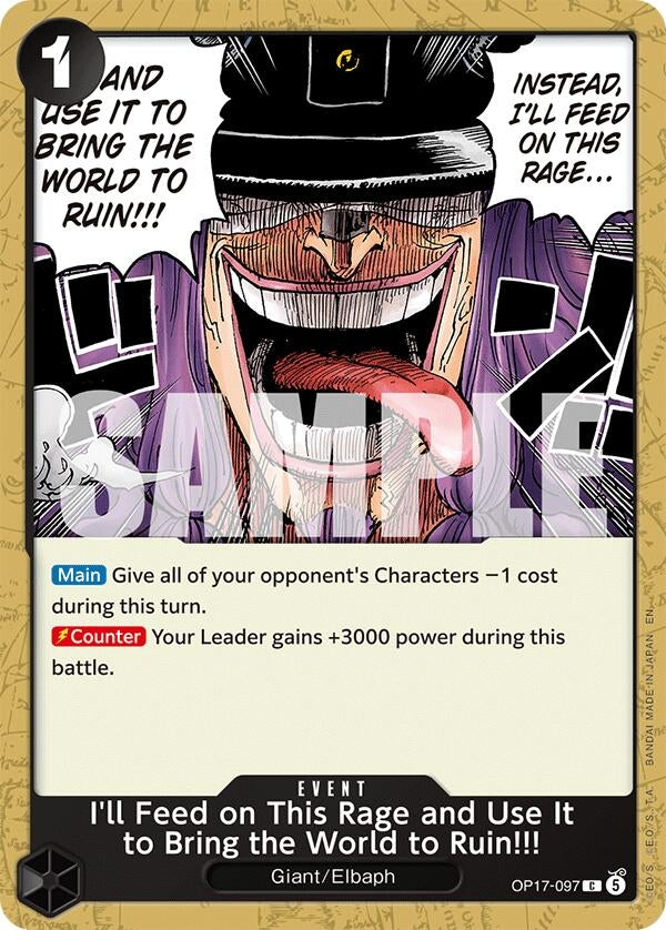 Image for I'll Feed on This Rage and Use It to Bring the World to Ruin!!! - One Piece Card Game