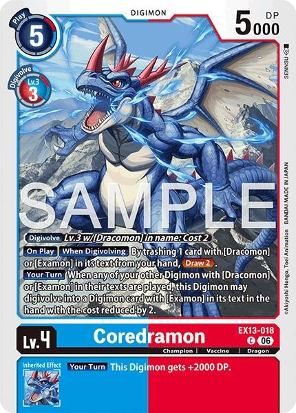 Image for Coredramon - EX13-018 - Digimon Card Game