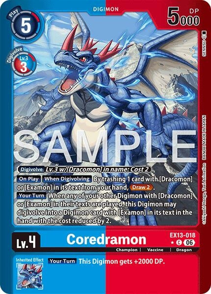 Image for Coredramon - EX13-018 (Limited Foil) - Digimon Card Game