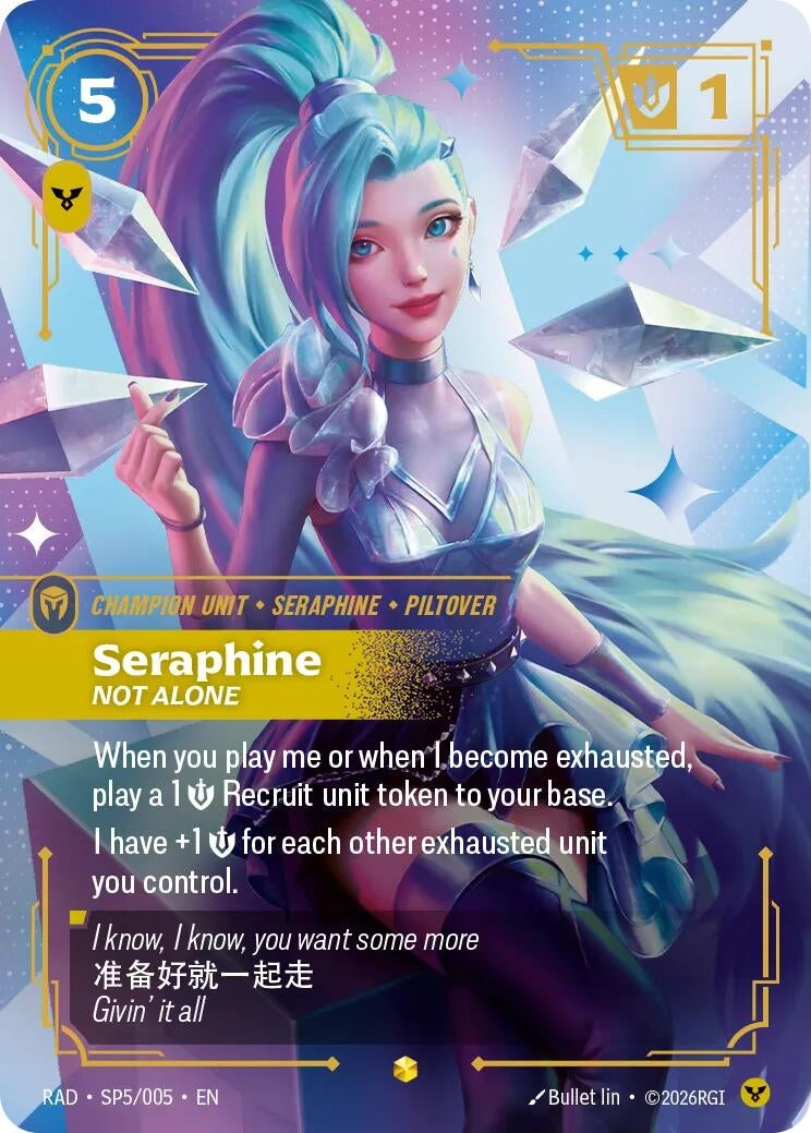 Image for Seraphine, Not Alone (K/DA Special Art Card) - Riftbound: League of Legends Trading Card Game
