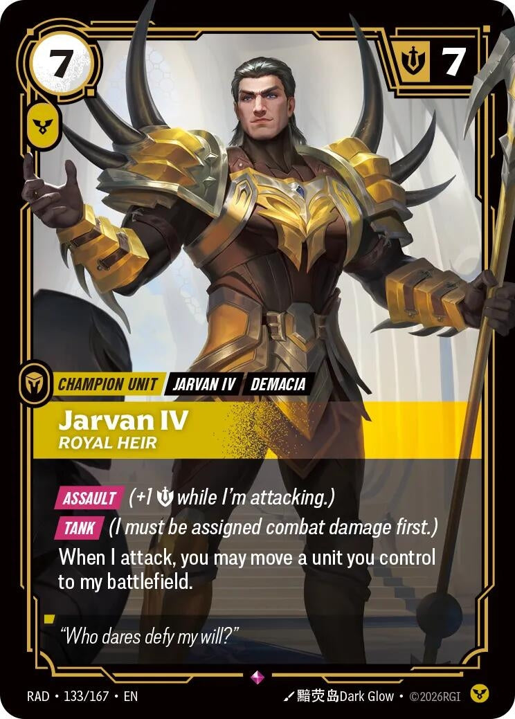 Image for Jarvan IV, Royal Heir - Riftbound: League of Legends Trading Card Game