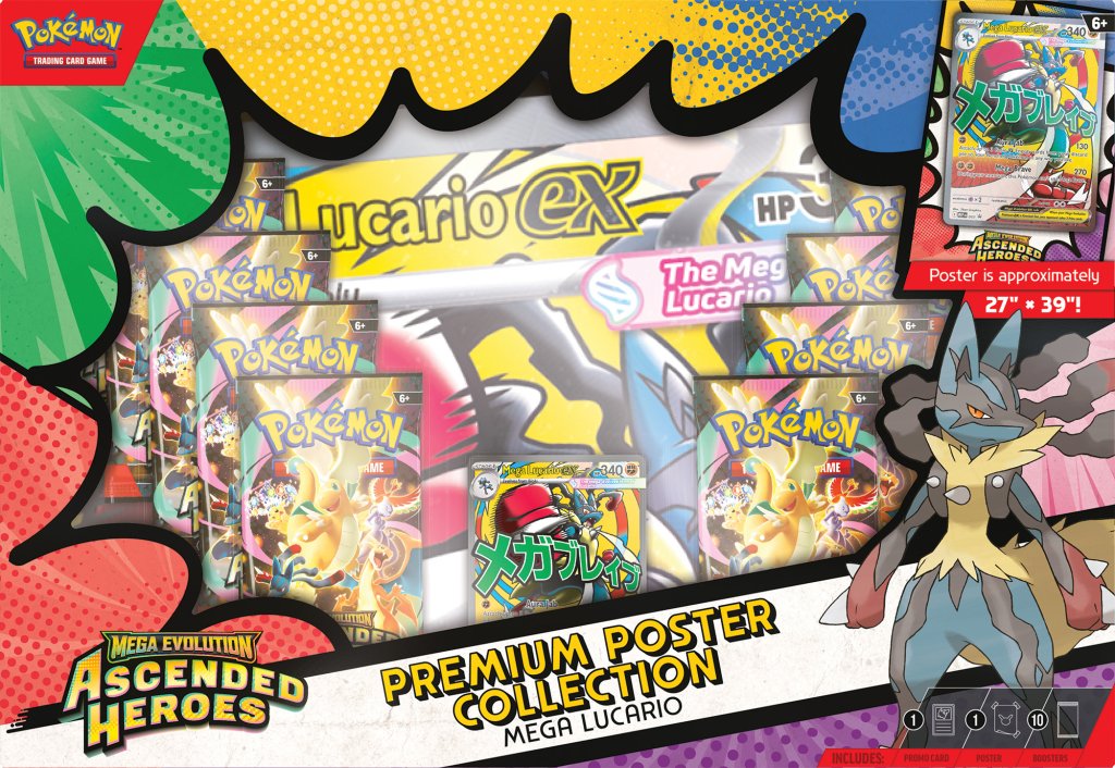 Pokémon TCG: Mega Evolution—Ascended Heroes Premium Poster Collection—Mega Lucario ex