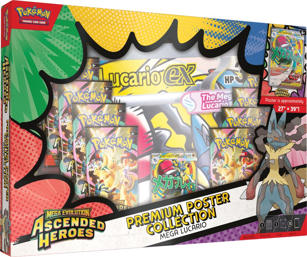 Pokémon TCG: Mega Evolution—Ascended Heroes Premium Poster Collection—Mega Lucario ex