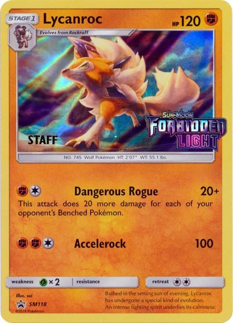 Image for Lycanroc - SM118 (Prerelease) [Staff] - Pokemon