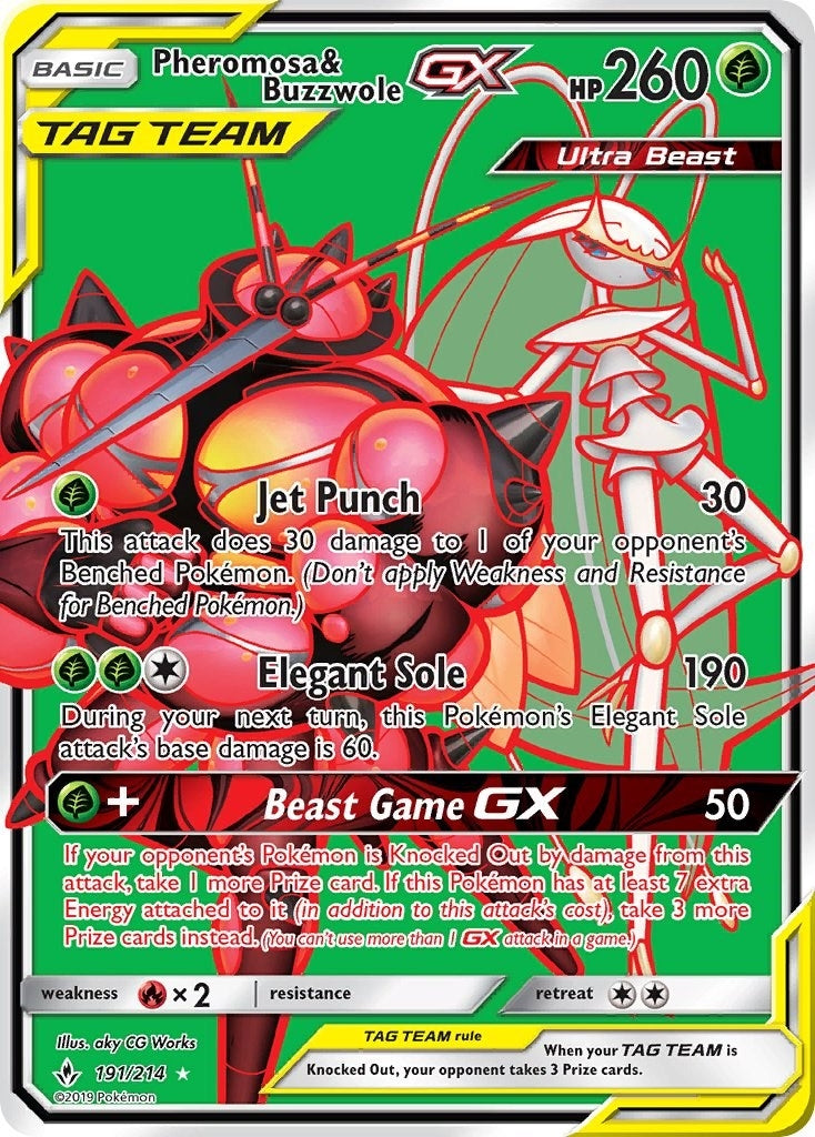 Image for Pheromosa & Buzzwole GX (191) (Full Art) - Pokemon