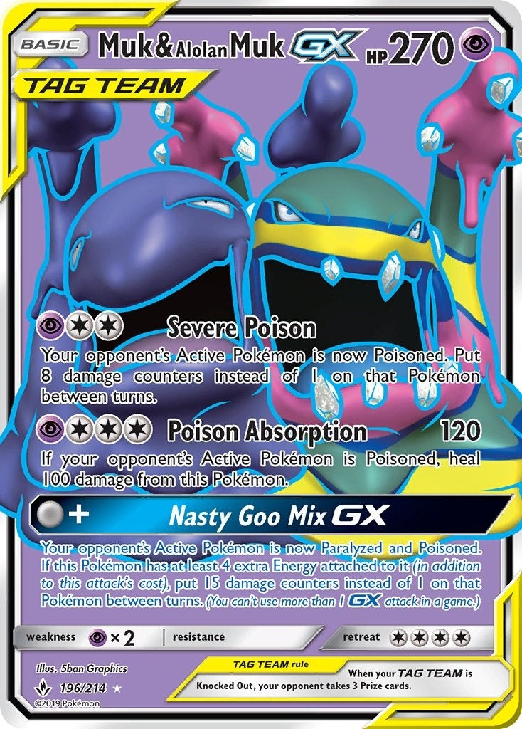 Image for Muk & Alolan Muk GX (196) (Full Art) - Pokemon