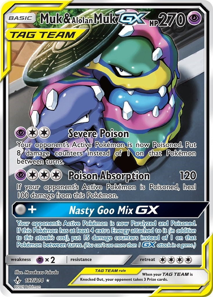 Image for Muk & Alolan Muk GX (197) (Full Art) - Pokemon