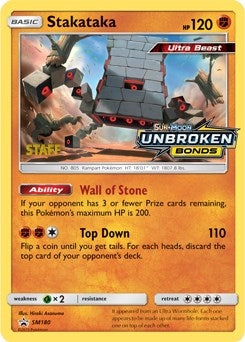 Image for Stakataka - SM180 (Prerelease) [Staff] - Pokemon