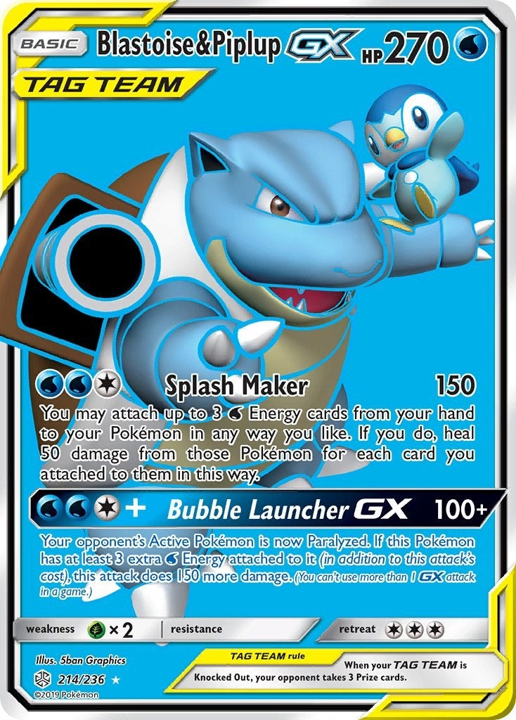 Image for Blastoise & Piplup GX (Full Art) - Pokemon