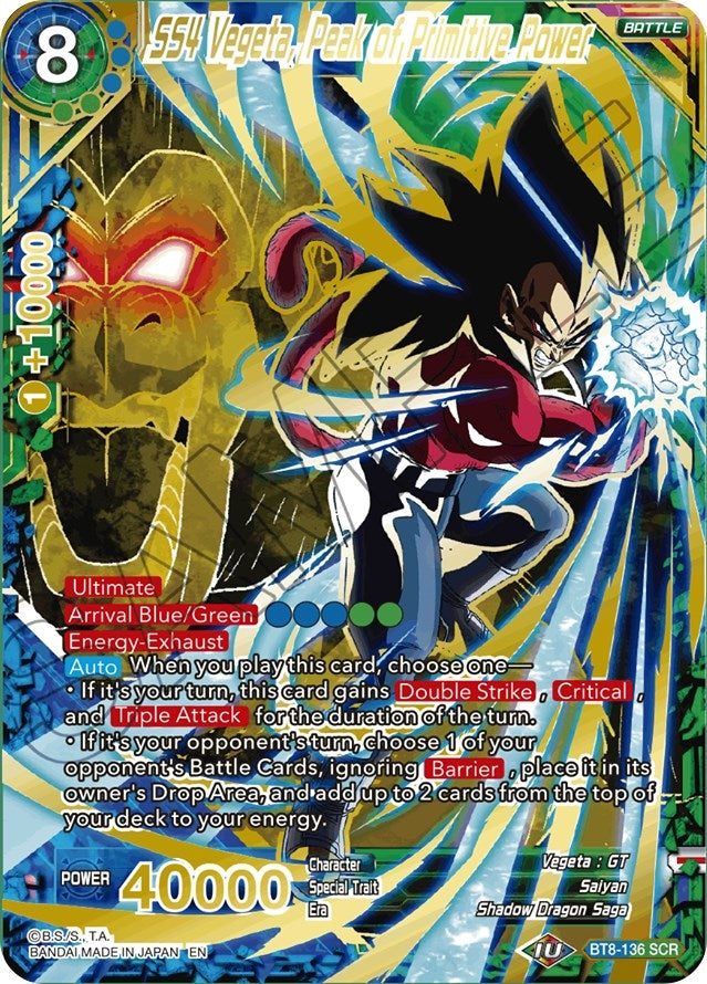 Image for SS4 Vegeta, Peak of Primitive Power - Dragon Ball Super: Masters