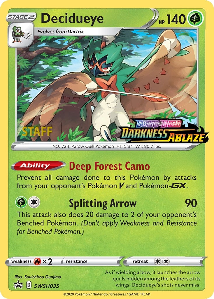 Image for Decidueye - SWSH035 (Prerelease) [Staff] - Pokemon