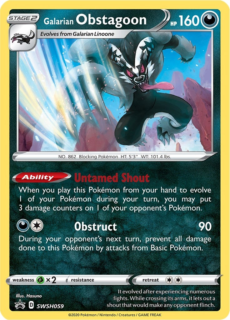 Image for Galarian Obstagoon - SWSH059 - Pokemon