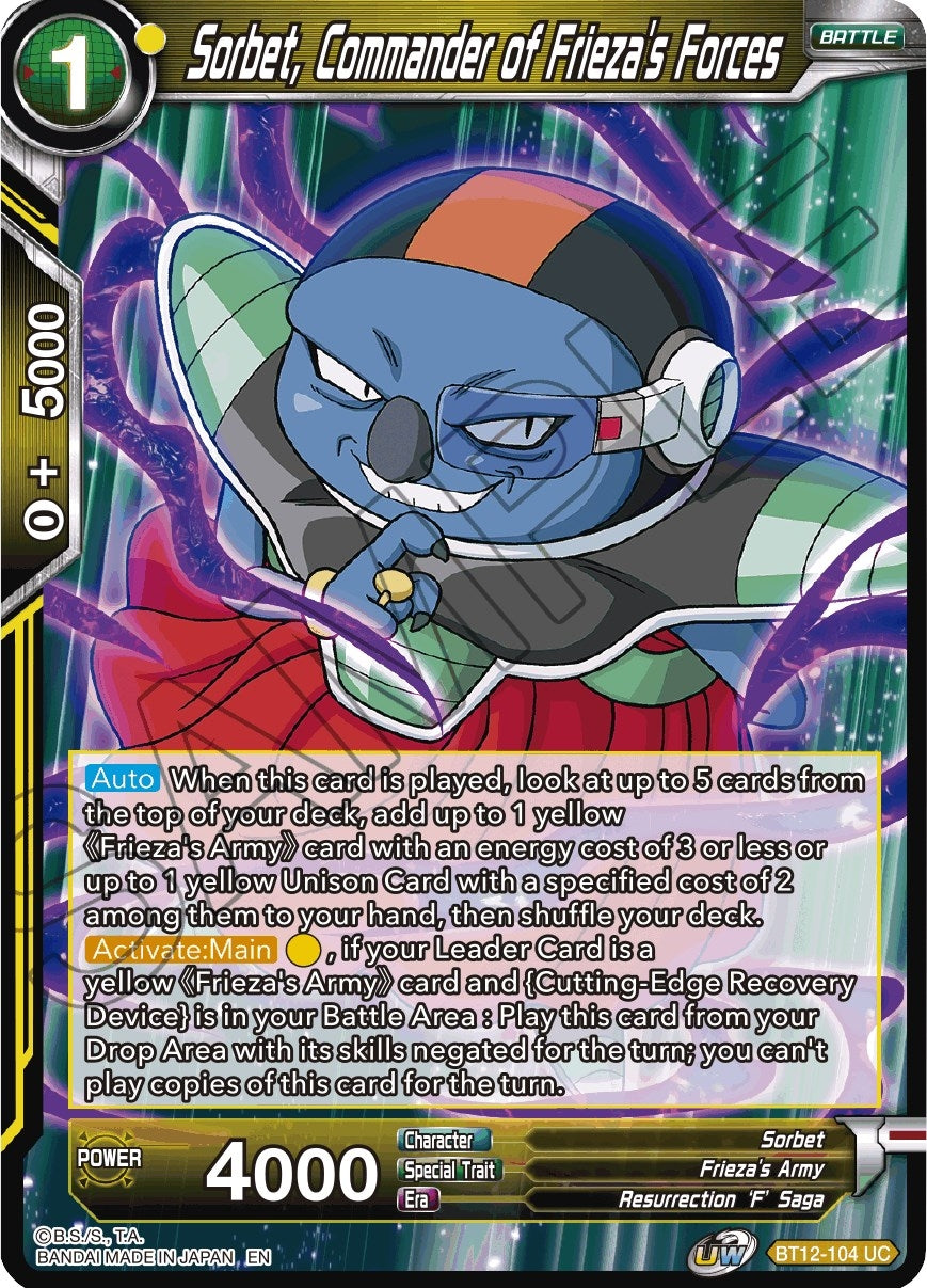 Image for Sorbet, Commander of Frieza's Forces - Dragon Ball Super: Masters