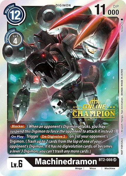 Image for Machinedramon - BT2-066 (2021 Championship Online Regional) [Online Champion] - Digimon Card Game