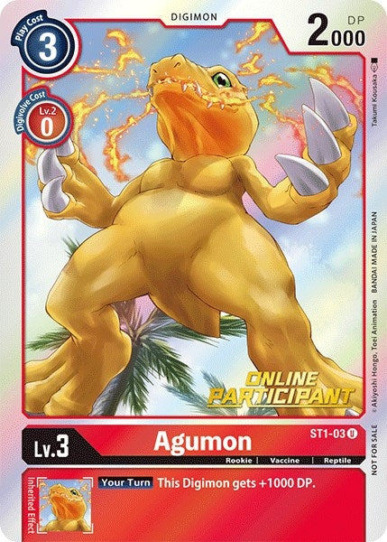 Image for Agumon - ST1-03 (2021 Championship Online Regional) [Online Participant] - Digimon Card Game